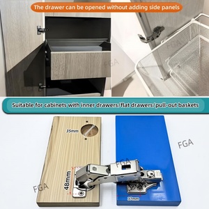 Hydraulic Concealed 155 Degree Soft Close Door Hinge Furniture Cabinet Adjustable 35mm Hinge Cup for <b>Kitchen</b> Living Room Bedroom - Product Image 4