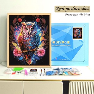Kit de pintura de diamantes 5D DIY al por mayor, juego completo de búho, arte en lienzo, manualidades, decoración de pared para el hogar - Product Image 2