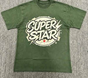 T-shirt in <span class=keywords><strong>cotone</strong></span> ring-spun pesante con stampa astratta a fiamma, oversize, stile Y2K, unisex, per tutti i giorni - Product Image 4