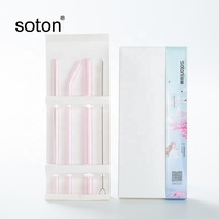 Pailles à boire en verre réutilisables, colorées, transparentes, portables et personnalisées