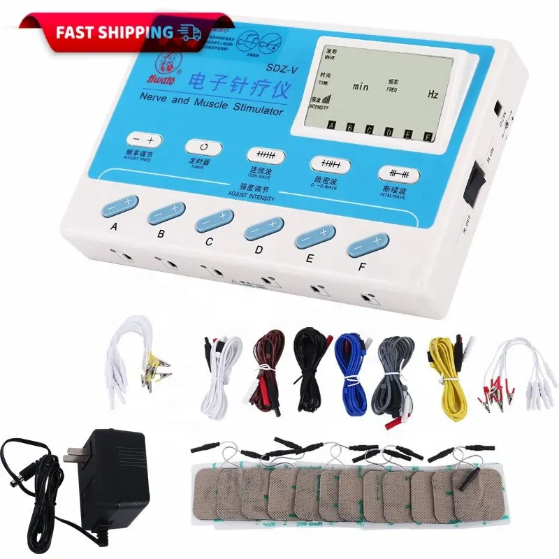 Massageador eletrônico de 6 saídas, para acupuntura, SDZ-V, instrumento de tratamento de acupuntura eletrônica, estimulador muscular nervo, venda imperdível