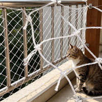 Filet de protection pour chat en fil d'acier durable avec fermeture auto-agrippante, taille personnalisée pour balcon et fenêtre, protection contre les chutes, sécurité des animaux
