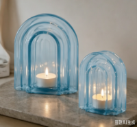 Support de Bougie Minimaliste en Cristal Couleur Unie, Écologique, Fait Main, Créatif, Ornement de Bureau, Décoration de Noël et de Fêtes pour la Maison