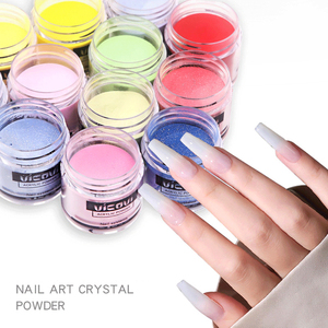 Ensemble de poudre de cristal de couleur d'ongle d'usine outil d'ongle étendu poudre infiltrante de poudre sculptée en trois dimensions 28g 6 couleurs/ensemble - Product Image 1