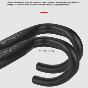 <span class=keywords><strong>Guidon</strong></span> <span class=keywords><strong>de</strong></span> <span class=keywords><strong>course</strong></span> monobloc en alliage d'aluminium courbé pour vélo <span class=keywords><strong>de</strong></span> route, conception externe à huit rayons, 25,4/31,8 mm rond/<span class=keywords><strong>plat</strong></span> - Product Image 3