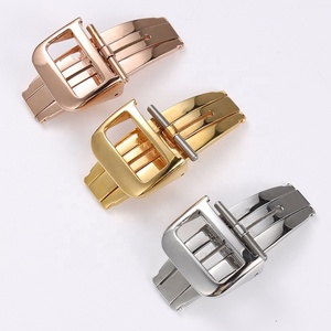 Bracelet de <span class=keywords><strong>montre</strong></span> en acier inoxydable avec fermoir papillon de luxe en or rose 16 mm 18 mm pour <span class=keywords><strong>montre</strong></span> Jaeger - Product Image 6