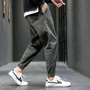 Pantalon en jean <span class=keywords><strong>d</strong></span>écontracté pour homme, coupe droite mi-haute, style coréen, tendance, polyvalent, pour étudiant, avec cordon de serrage à la cheville, idéal pour le sport - Product Image 3
