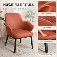 Chaise de salle à manger de style baril moderne, rembourrée en cuir vert avec pieds en métal noir pour hôtel et restaurant