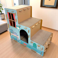 Griffoir pour chat moderne et classique, tour à griffer en carton ondulé, arbre à chat à 4 niveaux