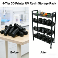 Accessoires pour imprimante 3D, support de stockage pour bouteilles de résine UV, support organisateur en acier, convient à différentes tailles de bouteilles, assemblage facile