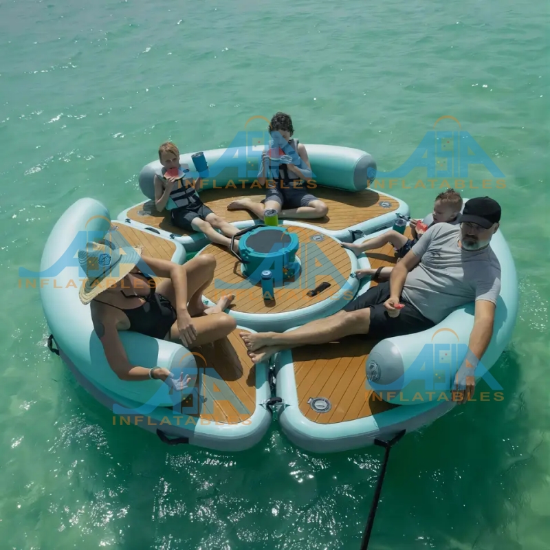 Radeau Gonflable Intex 5 Places – Île Flottante Avec Porte-gobelets – 129 Po X 112 Po – Capacité 1100 Lbs