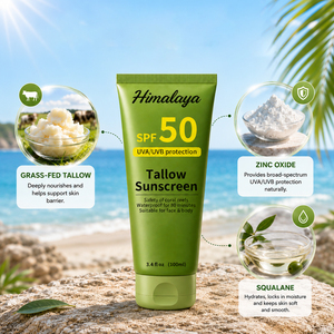 Protector Solar Mineral de Sebo de Marca Blanca SPF50 con <span class=keywords><strong>Aloe</strong></span> <span class=keywords><strong>Vera</strong></span> Calmante, Resistente al Agua, Sin Residuos Blancos, Vegano - Product Image 5