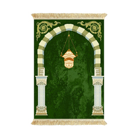Tapis de prière musulman écologique turc pour mosquée, couverture de prière verte pour la prière et le culte