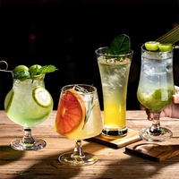 Verres à vin transparents à pied court épais imprimés sur mesure pour bar, fête, jus, cocktail, boissons