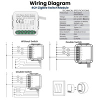 Interrupteur intelligent Zigbee KEMEK avec 1, 2, 3 ou 4 boutons pour la domotique, module d'interrupteur intelligent Tuya Smart Life