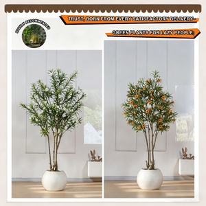 Bonsái de flores de simulación, planta verde Artificial, bonsái de plástico, árbol en maceta, adelfa Nerium Artificial para decoración de jardín - Product Image 4