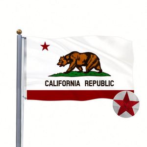 Drapeau de l'État de Californie 3x5 pieds brodé, fabriqué aux États-Unis, durable, pour les industries automobile, éducative et d'assurance - Product Image 1