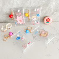 Nouveau Transparent PVC clé portefeuille étui chaîne anneau pochette voiture porte-clés femmes porte-monnaie Mini clé sac de rangement
