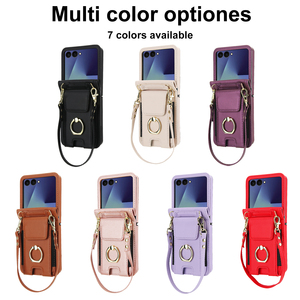 Funda de Teléfono Tipo Cartera Plegable de PU de Lujo Discreto con Protección de 360° y Ranuras para Tarjetas para Samsung <span class=keywords><strong>Z</strong></span> Flip7/6/5/<span class=keywords><strong>4</strong></span>/3 <span class=keywords><strong>Moto</strong></span> - Product Image 1
