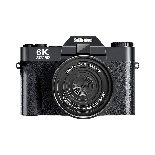 6K Digital Compact Camera 64MP WD02-6K 16X Zoom Autofocus HD Features for Vlogging YouTube Uses SD Memory