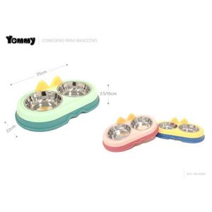Ciotola doppia Yommy Pet da 35 cm in acciaio inox per cani e gatti - Product Image 1