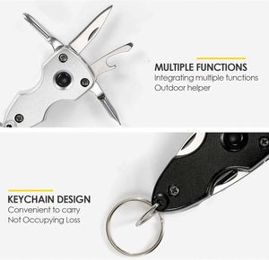 Porte-clés multifonction de luxe personnalisé 5 en 1, mini tournevis, couteau de poche, ouvre-bouteille avec lampe torche, alliage de zinc imperméable, cadeau - Product Image 4