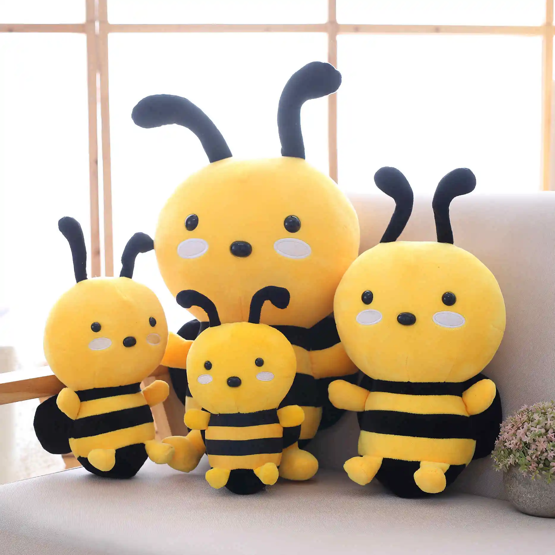 OEM النحل محشوة الحيوان ألعاب من نسيج مخملي وسادة لينة النحل لعبة
