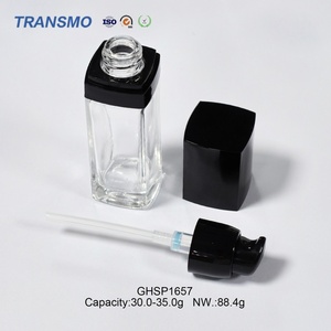 Envase para el Cuidado de la Piel con MOQ Bajo, Botella de Vidrio Transparente Vacía de 30-35 ml con Bomba para Loción, Crema o Suero - Product Image 5