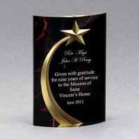 Nouveaux trophées en acrylique personnalisés en forme d'étoile filante dorée en gros