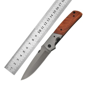 มีดพับ BRN แบบปรับแต่งได้ เกรด OEM สำหรับตั้งแคมป์ ใบมีดคมกริบ ทำจากเหล็กกล้าไร้สนิม 3CR13 ด้ามจับ ABS สีไม้ - Product Image 1