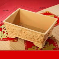 Pot à Bonsaï Traditionnel en Plastique de 28,3 cm (11 pouces) avec Motif Dragon pour Pépinière d'Arbres