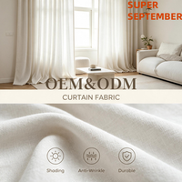 Tissu de rideau simple en polyester léger ColosTex ODM OEM 344 g/m², largeur 280 cm, pour décoration de fenêtre domestique, vendu au mètre.