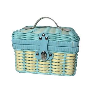 Panier de rangement en rotin plastique tissé à la main, boîte cadeau rectangulaire pour usage domestique, faveur de mariage, design simple - Product Image 6