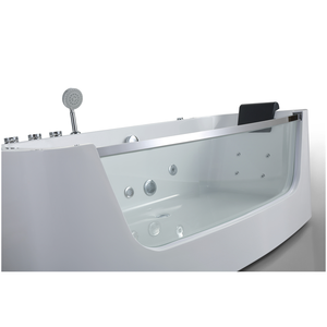 <span class=keywords><strong>Baignoire</strong></span> balnéo de luxe AFFINARE 1,6 m en acrylique avec panneau latéral en verre, design victorien rectangulaire, avec fonction massage, pour usage intérieur - Product Image 4