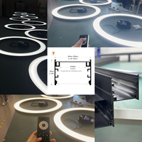 Luminaire suspendu LED personnalisé commercial avec forme incurvée en aluminium extrudé, design moderne, indice de protection IP20 pour utilisation au bureau