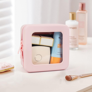 <b>Mini</b> Waterproof Clear Silicone Makeup Bag Portable Travel Toiletry Organizer with Zipper Cute Cosmetic Pouch for Women Girls - Product Image 2