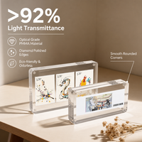 Cadre photo de table moderne en acrylique épais, double face transparent, personnalisé en usine, imprimé sérigraphié, avec un design haut de gamme