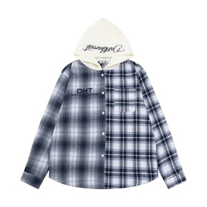 Sweat à capuche pour <span class=keywords><strong>homme</strong></span> de haute qualité pull à carreaux avec col à capuche tissu tricoté pour la saison d'automne - Product Image 3