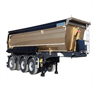 3 Axle Dump Semi <b>Trailer</b> Half Pipe Tipper <b>Trailer</b> for Mining Construction Heavy Duty High Strength Steel Body - Product Image 1