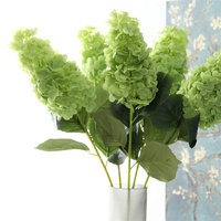 FL-427 Bunga Hydrangea Biru Sentuhan Nyata Berkualitas Terbaik, Bunga Hydrangea Buatan Lembut untuk Pernikahan, Rumah, Pesta, Kamar Tidur, Ruang Tamu