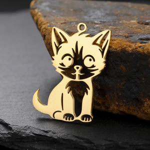 Dễ Thương Thép Không Gỉ Động Vật Mèo Vật Nuôi Quyến Rũ Mạ Vàng Hollow out Mèo Mặt Dây Chuyền Cho Vòng Cổ Vòng Tay Đồ Trang Sức Quà Tặng Cho Phụ Nữ - Product Image 4