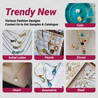 Venta al por mayor de moda colgante encanto hipoalergénico impermeable no deslustre 18K chapado en oro joyería collar de acero inoxidable para las mujeres