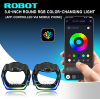 Masque de décoration DRL RGB à effet de poursuite pour phares de voiture, compatible avec les caches de projecteur LED Angel Eye de 3,0 pouces Robot DRL Gen.2