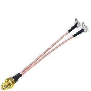 Divisor Tipo <span class=keywords><strong>Y</strong></span> SMA Hembra a Doble Conector Macho TS9 CRC9, <span class=keywords><strong>Cable</strong></span> de Extensión RF RG316 - Product Image 1