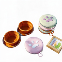 Mangeoire double pliable en silicone pour animaux de compagnie, de luxe, écologique, étanche, à suspendre, pour l'extérieur, accessoires pour nourriture et eau pour chiens