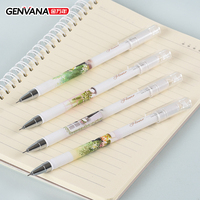 Lot de stylos gel GENVANA en gros, pointe fine 0,35 mm, design cartoon style Muji, 12 pièces/lot, stylos gel d'écriture pour étudiants pour l'école