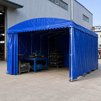 Tenda a baldacchino retrattile in PVC resistente, singola, impermeabile, mobile, per esterni, a spinta e trazione, quattro stagioni, 10x15M, per campo da basket