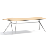 Bureau de direction en forme de L avec pieds en alliage d'aluminium, bureau exécutif pour bureau commercial, hôtel, projet