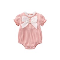 Barboteuse élégante à manches courtes unie pour bébé fille, couvrant les fesses, en pur coton de qualité supérieure, pour nouveau-né, idéale pour l'été