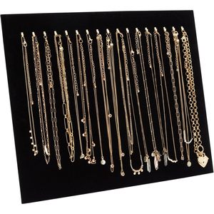 Expositor de collares Comelyjewel con 17 ganchos, soporte de joyería de terciopelo negro para boutique, tienda pop-up, exhibición de accesorios de moda. - Product Image 2